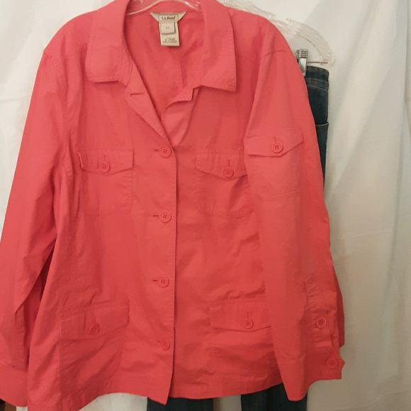 L.L.Bean 3X Red 100% COTTON Lightweight Jacket - Picture 1 of 4